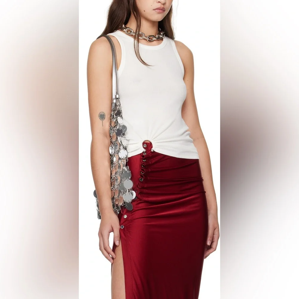 RABANNE BY PACO RABANNE SPARKLE SILVER DISC BAG NEW - Picture 2 of 15